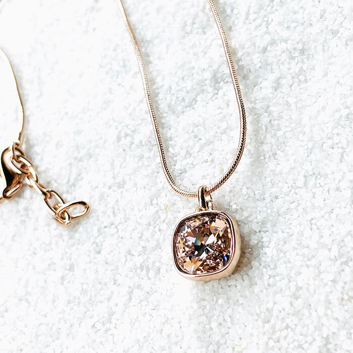 Swarovski Rose Gold Pendant close up 