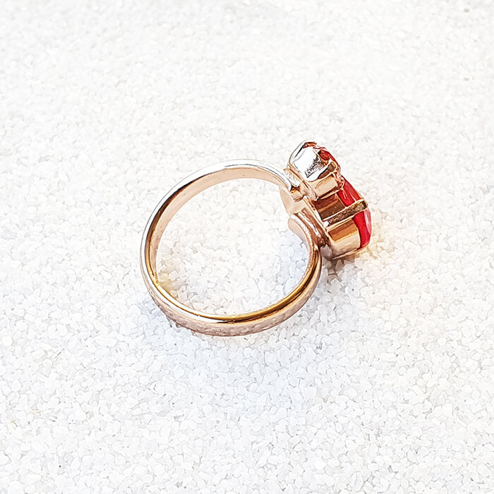 adjustable statement ring with swarovski pink stone ring 