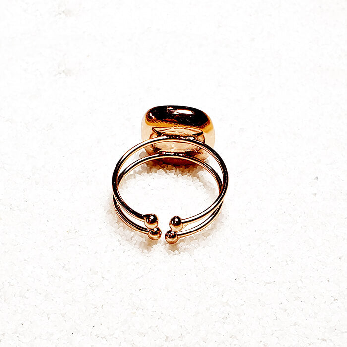 adjustable rose gold ring with indicolite swarovski