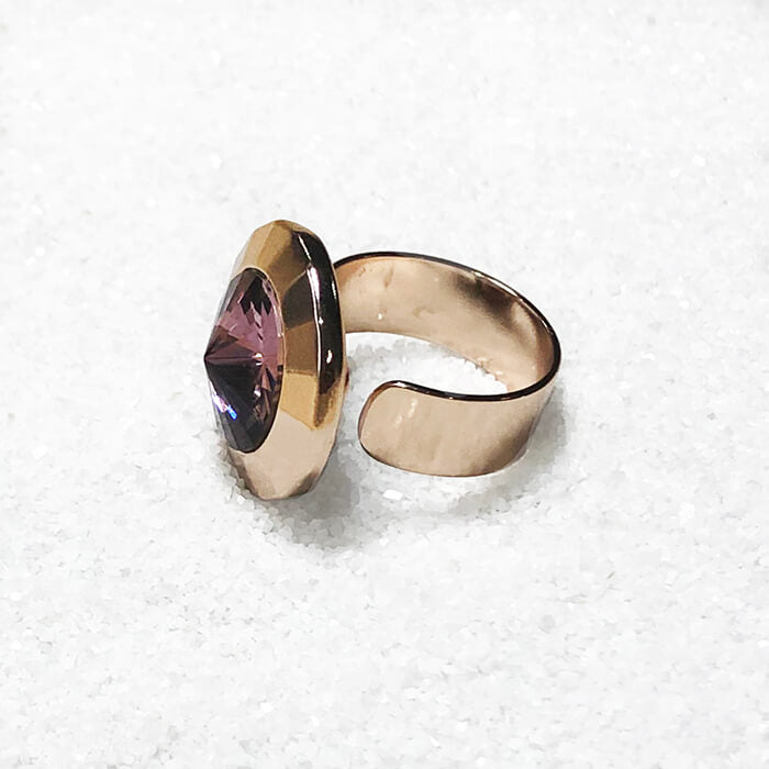 adjustable rose gold statement ring swarovski crystal
