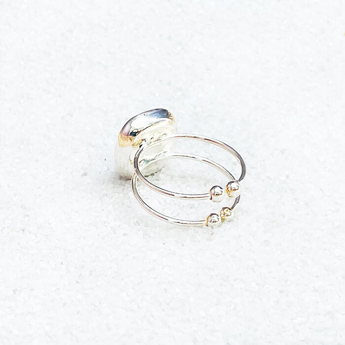 Amethyst Swarovski Ring adjustable silver ring