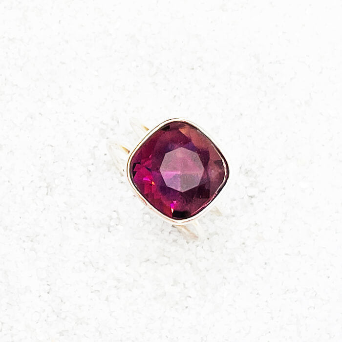 Amethyst Swarovski Ring close up 