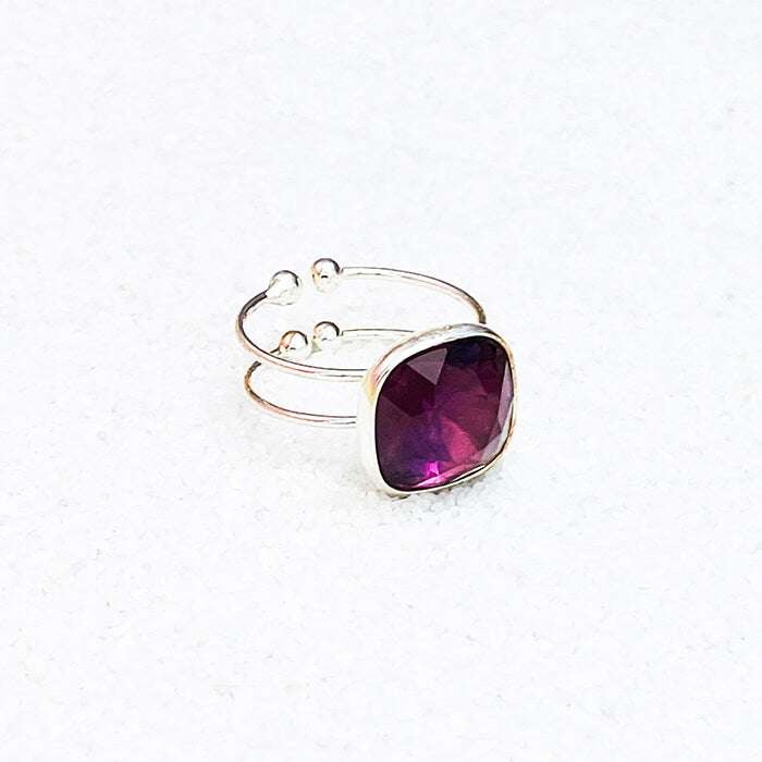 Amethyst Swarovski Ring side angle