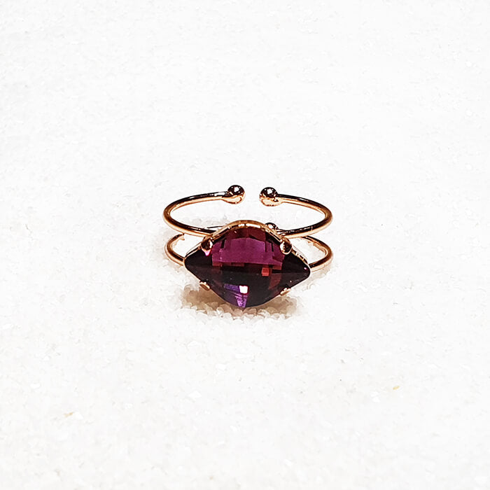 Stackable Amethyst Swarovski Ring 