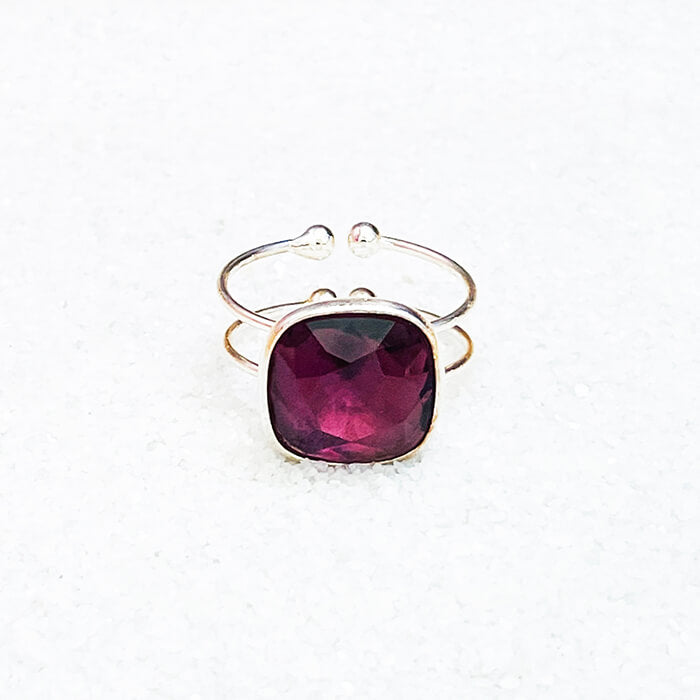 Amethyst Swarovski Ring close view