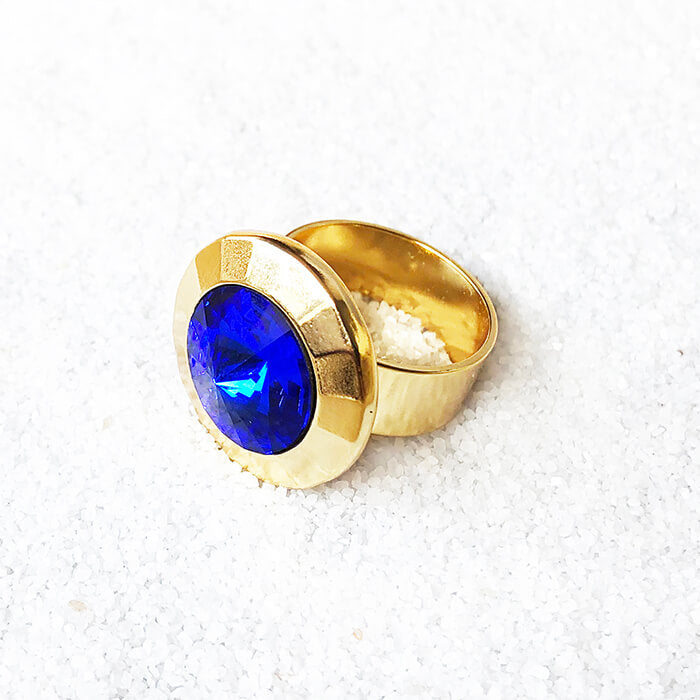  unique statement ring Blue and Gold