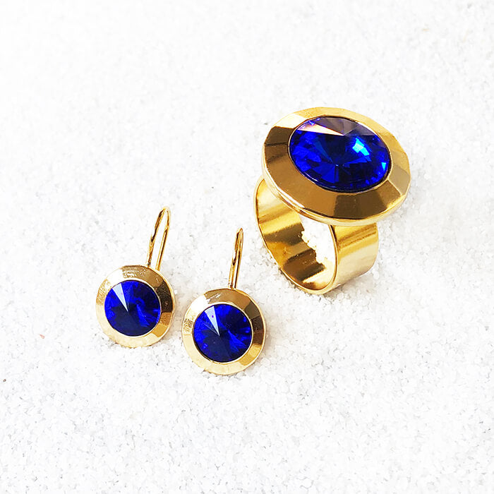 unique jewellery Majestic Blue and Gold bold 