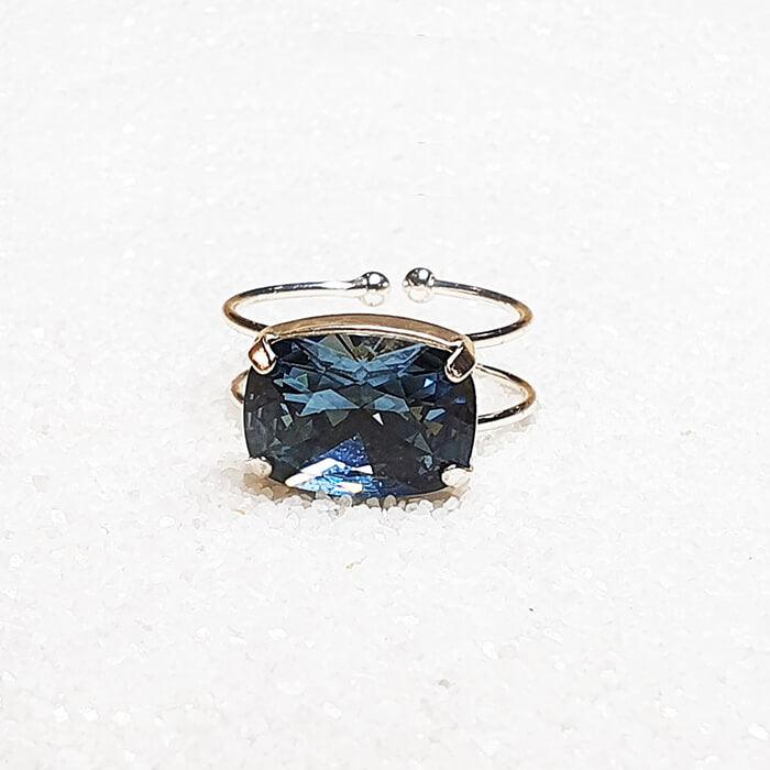 Unique Blue Swarovski Crystal Ring 