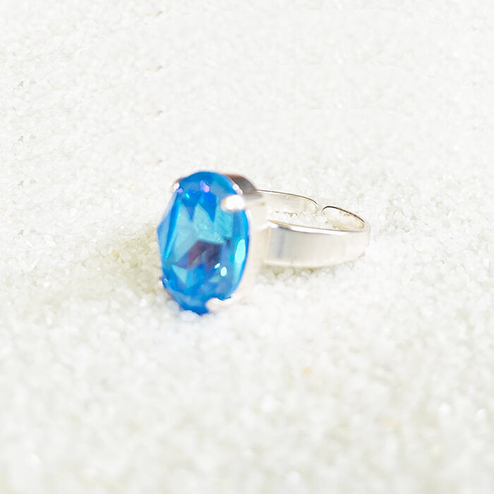 blue swarovski ring elegant