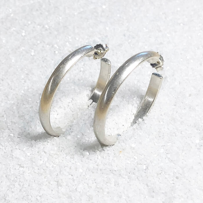 Thick Hoop Earrings Silver and Gold Equator Bidiliia