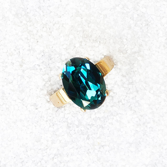Indicolite Ring adjustable gold ring