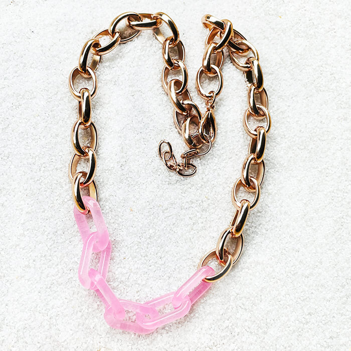 Chunky Rose Gold Necklace top view 