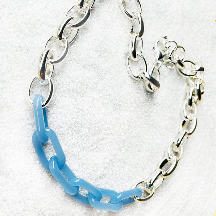 Dainty Silver Necklace with Swarovski Silver Necklace details