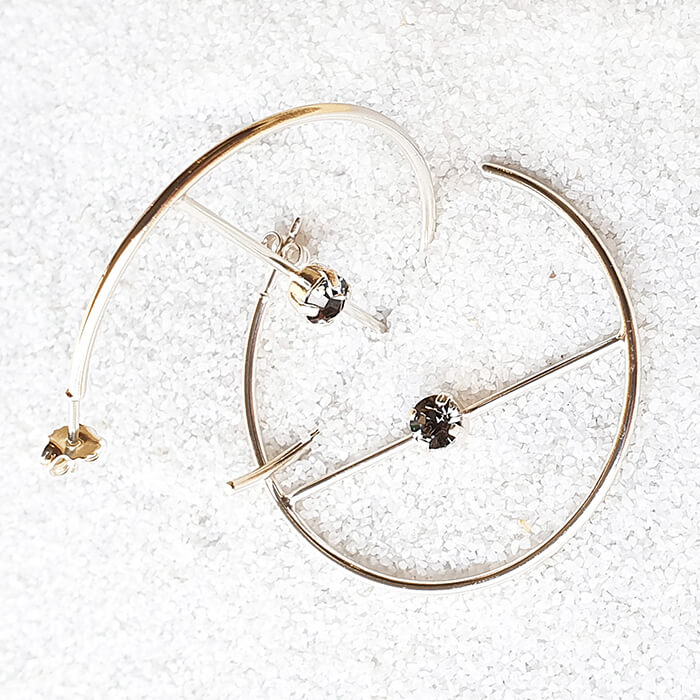 Black crystal hoop shop earrings