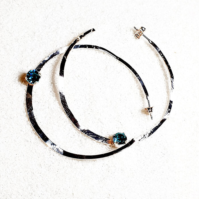 Zoe Swarovski Hoop Earrings