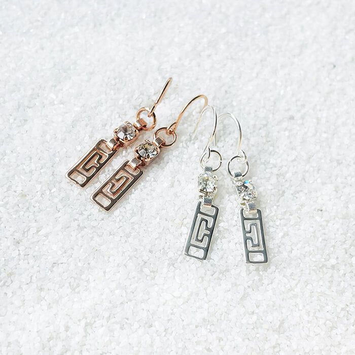 Dainty Drop Earrings with Swarovski Crystal