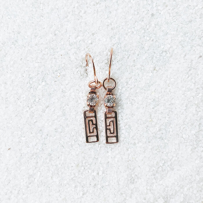 Dainty Drop Earrings with Swarovski Crystal top shot