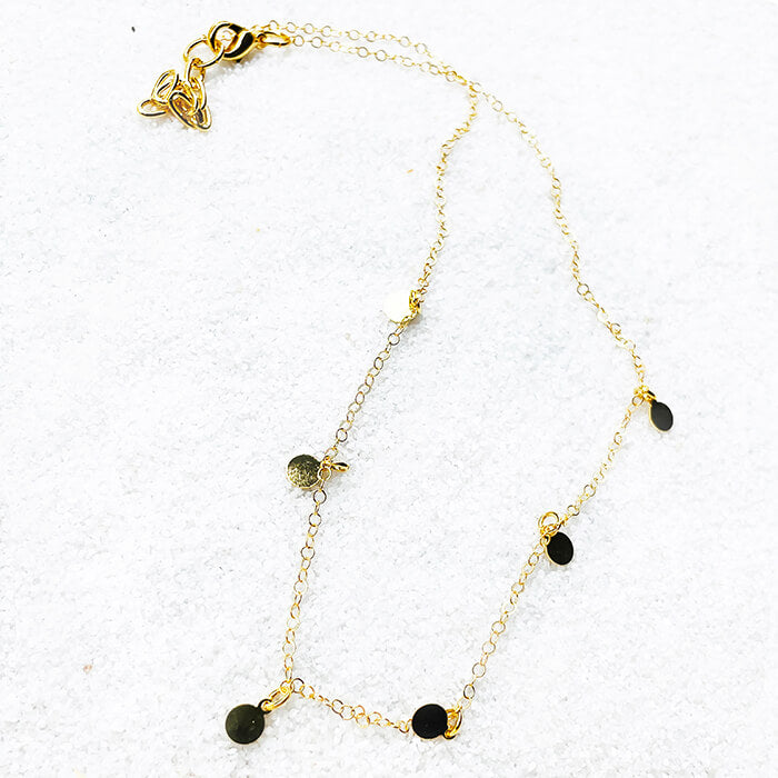 Dainty Gold Necklace top view
