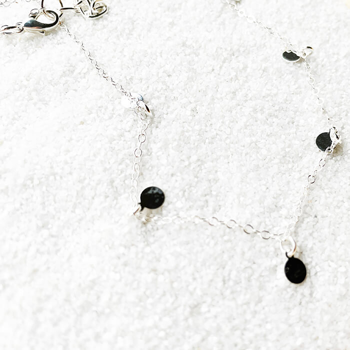 Dainty Silver Necklace close up