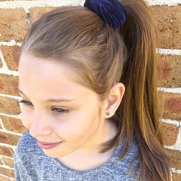 turquoise and rose gold earrings for kids