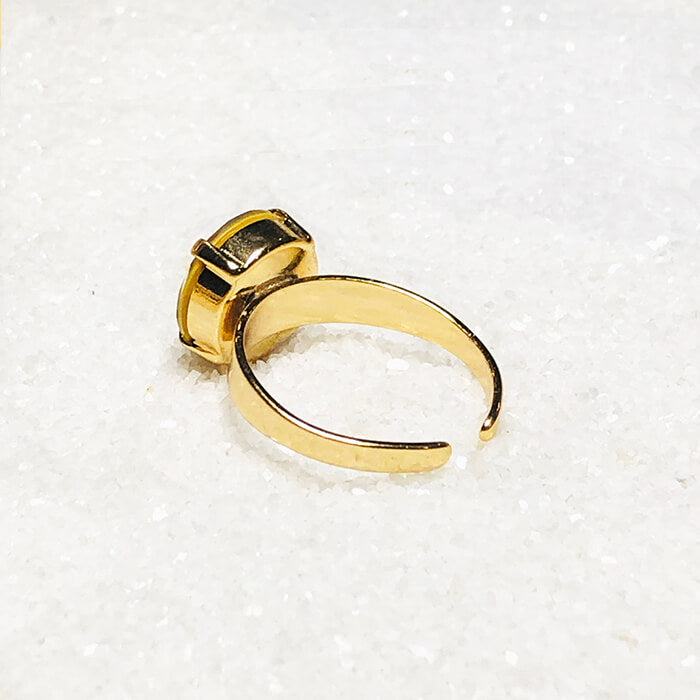 unique gold on gold swarovski crystal adjustable statement ring