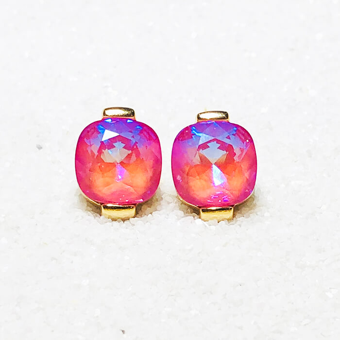 Pink Crystal Stud Earrings unique 