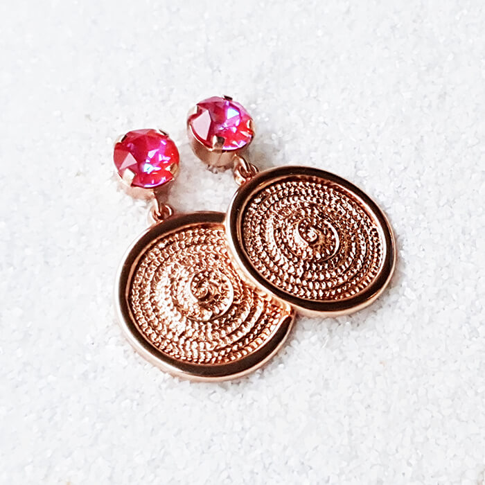 Sherry Crystal Disc Earrings