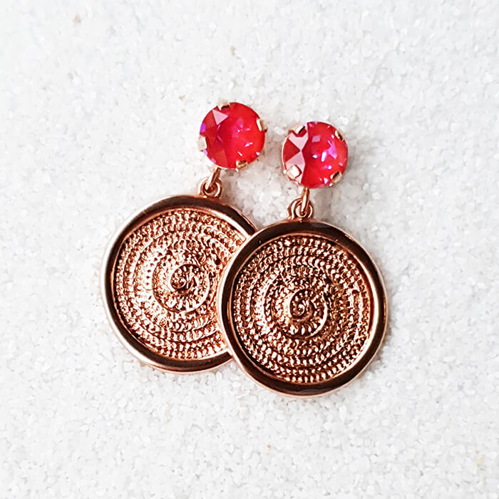 Sherry Crystal Disc Earrings