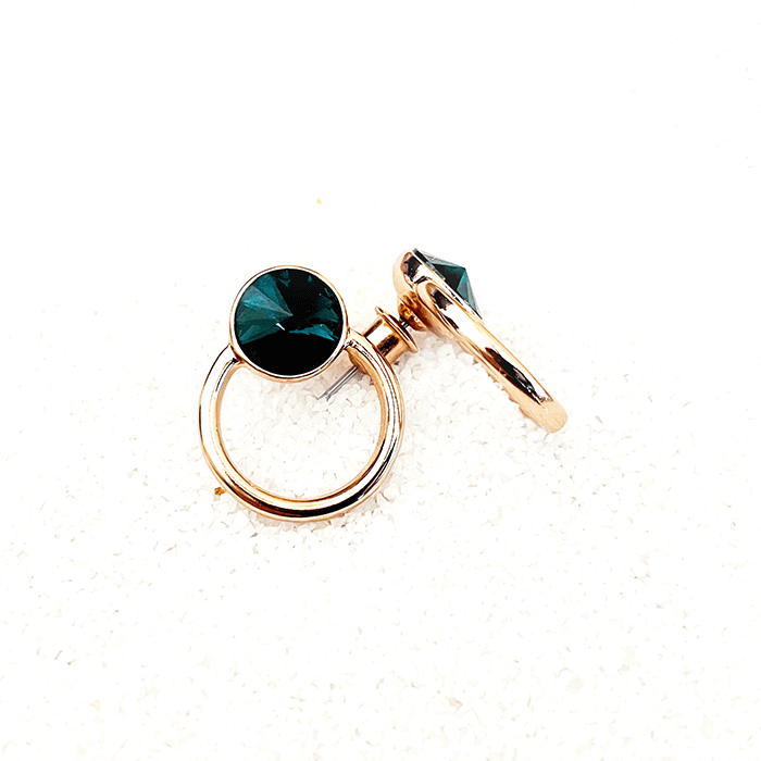 Green stone 2025 stud earrings