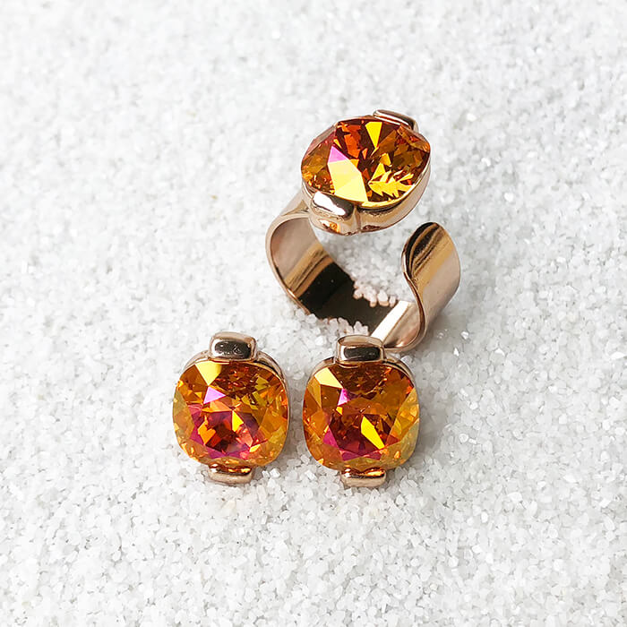 elegant sparkly ethical jewellery earrings and ring set