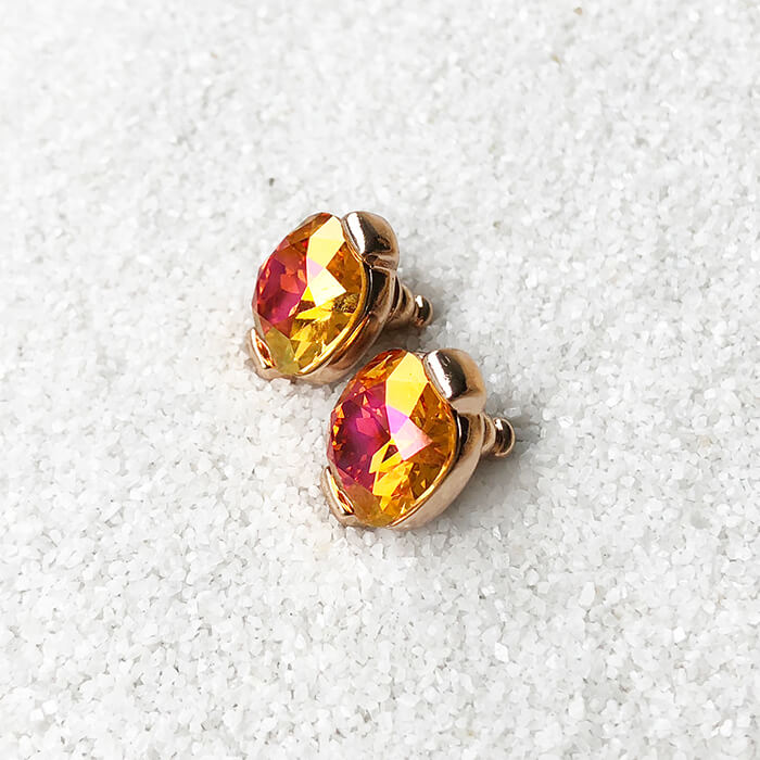 elegant astral pink sparkly stud earrings australia ethical jewellery