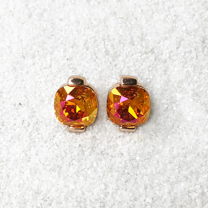 unique sparkly astral pink and rose gold stud earrings australia