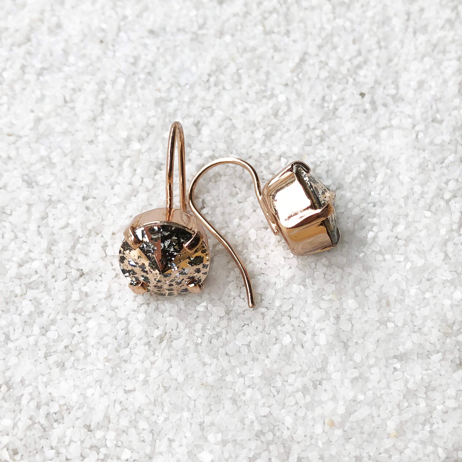 rose gold patina swarovski drop earrings australia elegant jewellery