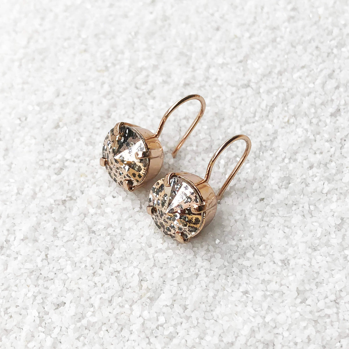 ethical rose gold crystal earrings unique jewellery