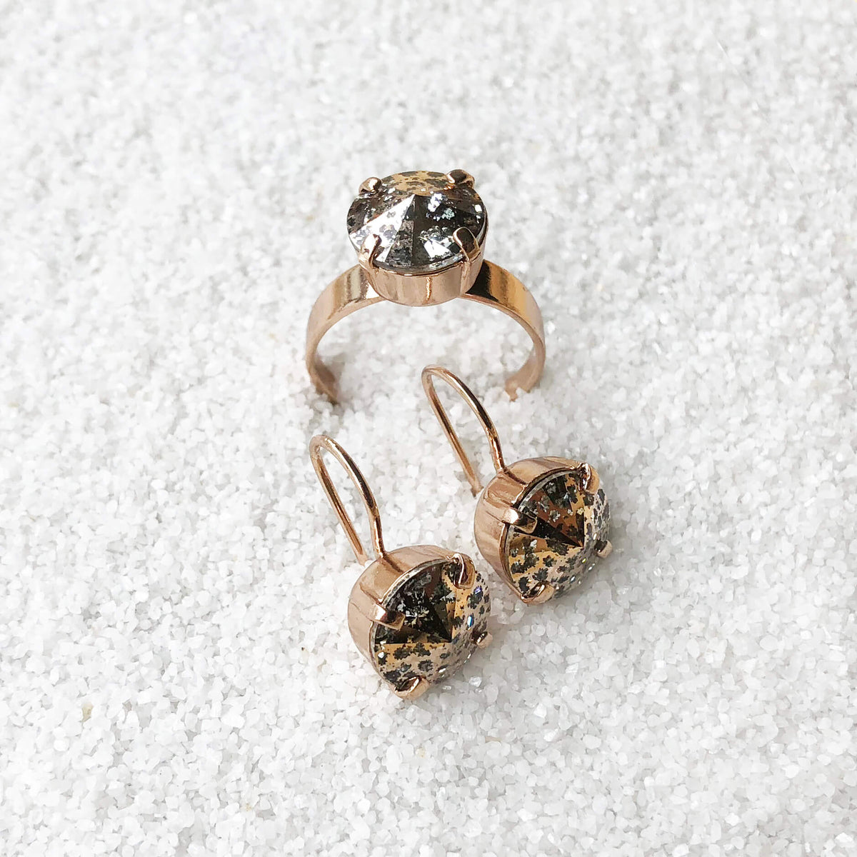 ethical jewellery set in rose gold and rose gold patina australia 