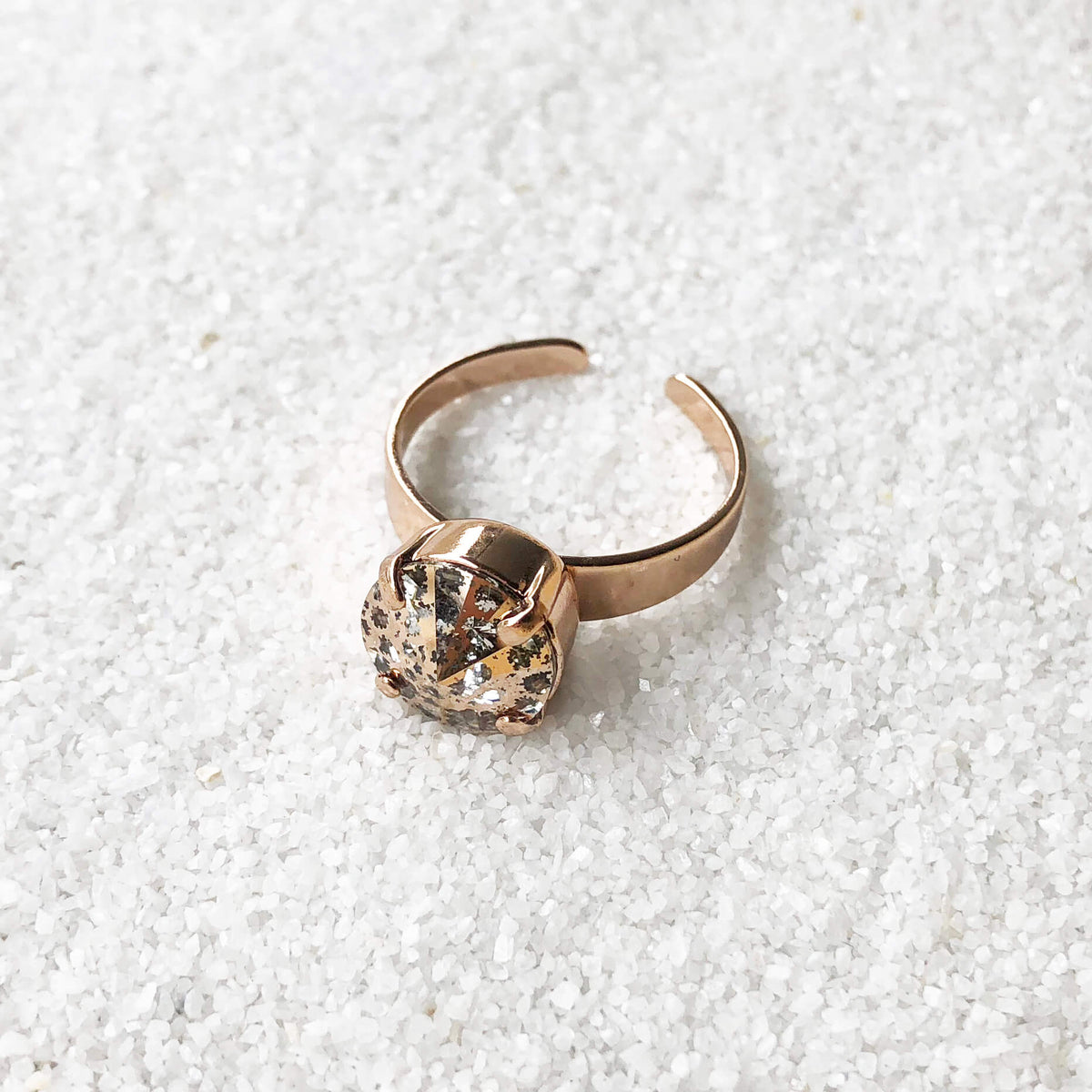 rose gold on rose gold elegant cocktail ring