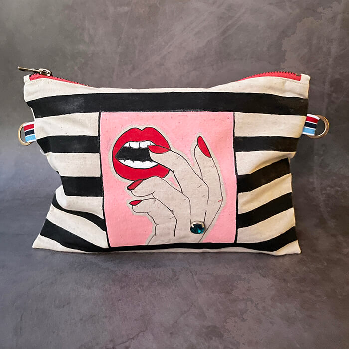 hand painted quirky designer bag