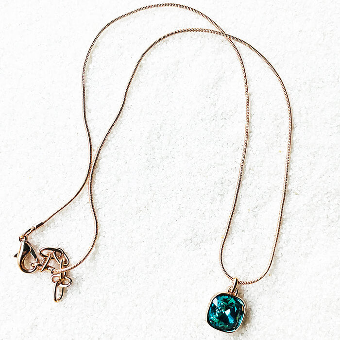 Indicolite Pendant Swarovski top view