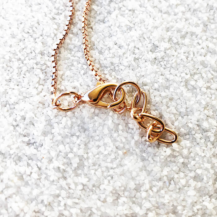 lobster claw closure rose gold