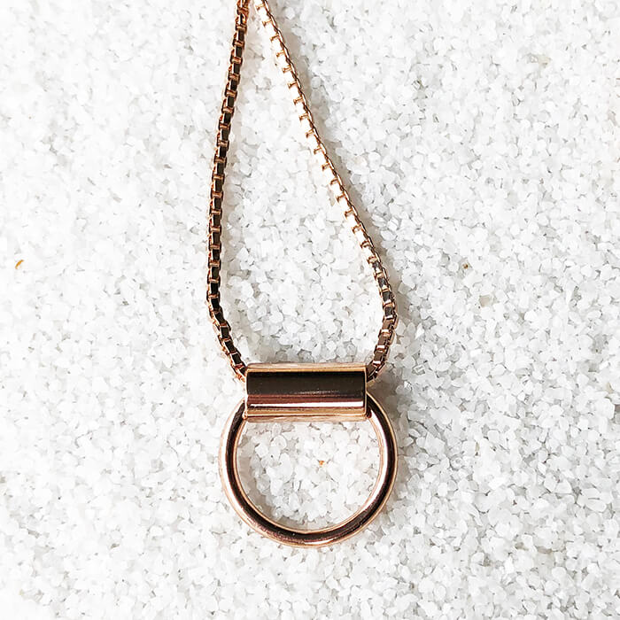 ethical rose gold minimalist pendant