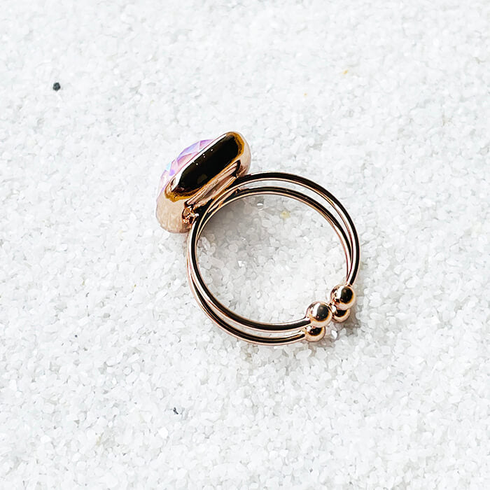 Lavender Swarovski Ring adjustable 
