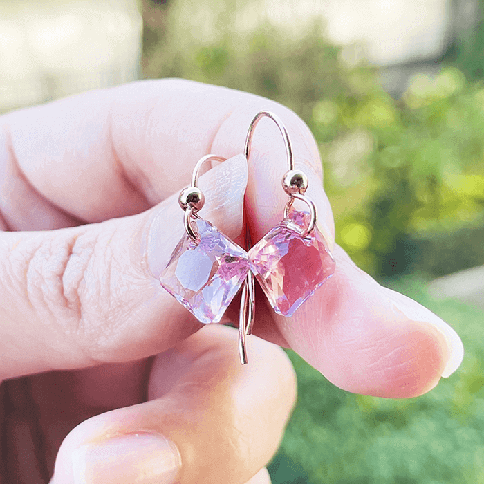Light Pink Crystal Earrings Swarovski size 