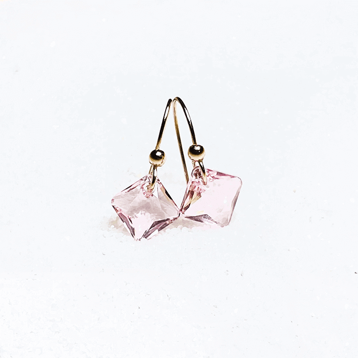 Light Pink Crystal Earrings