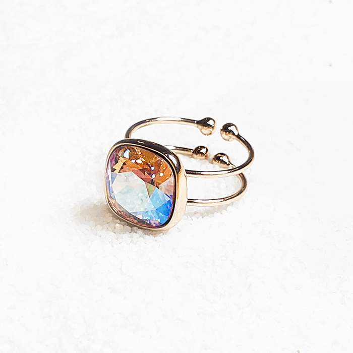 Light Pink Ring Swarovski side view