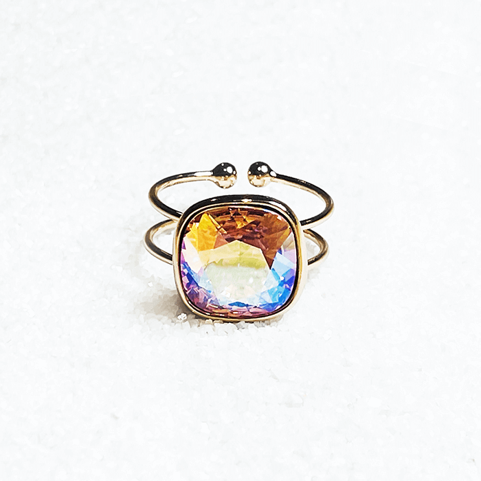 Light Pink Ring Swarovski front view 