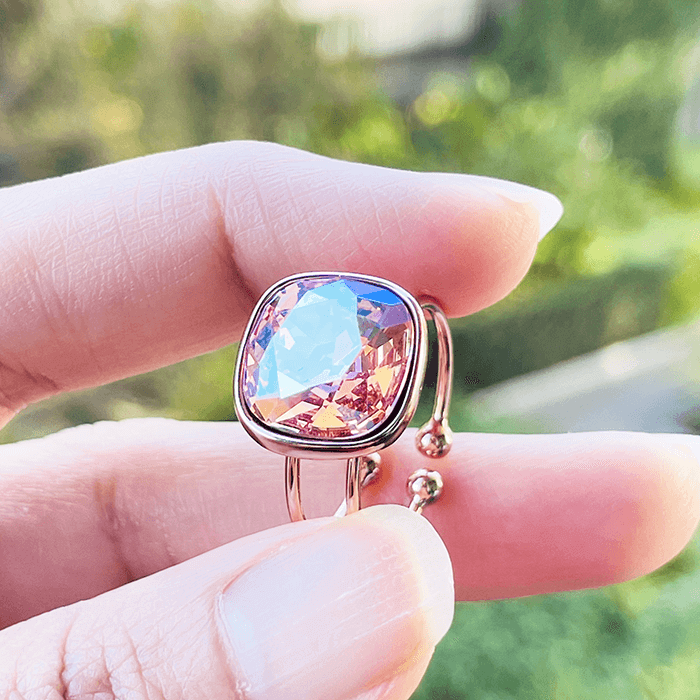 Light Pink Ring Swarovski on model