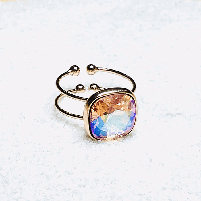 Light Pink Ring Swarovski right side view