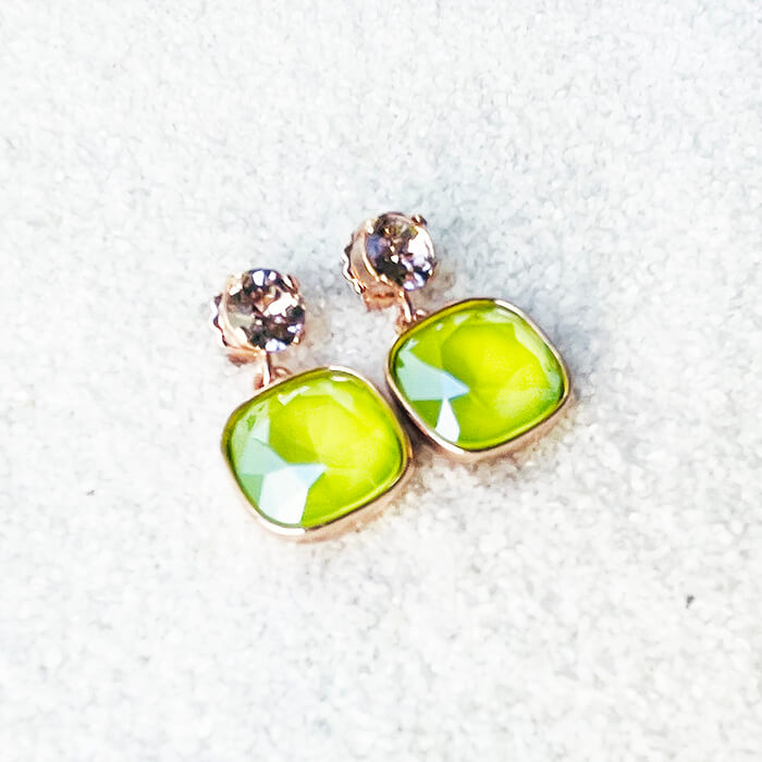Lime Green Earrings Swarovski Australia