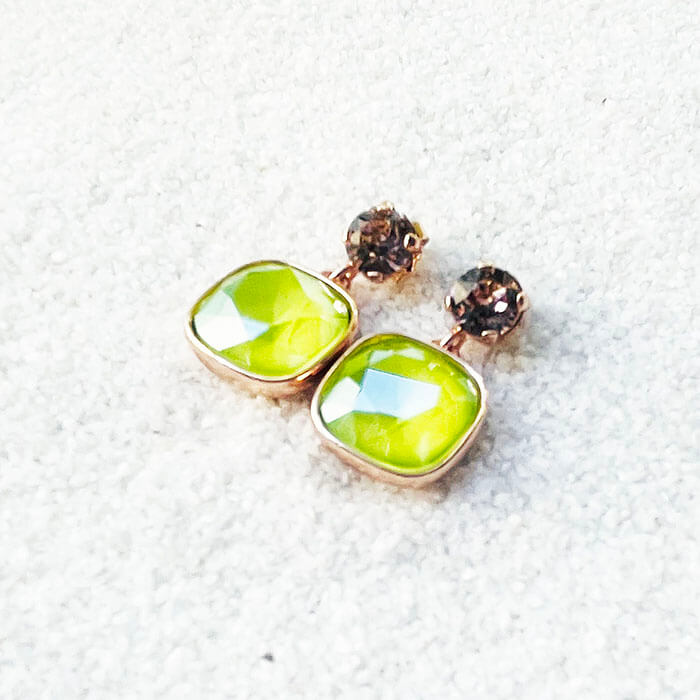Lime Green Earrings Swarovski Unique