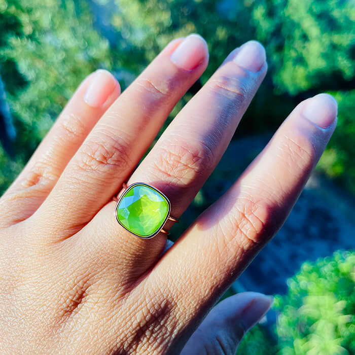 Lime Green Ring Lime Green Swarovski Laila Bidiliia